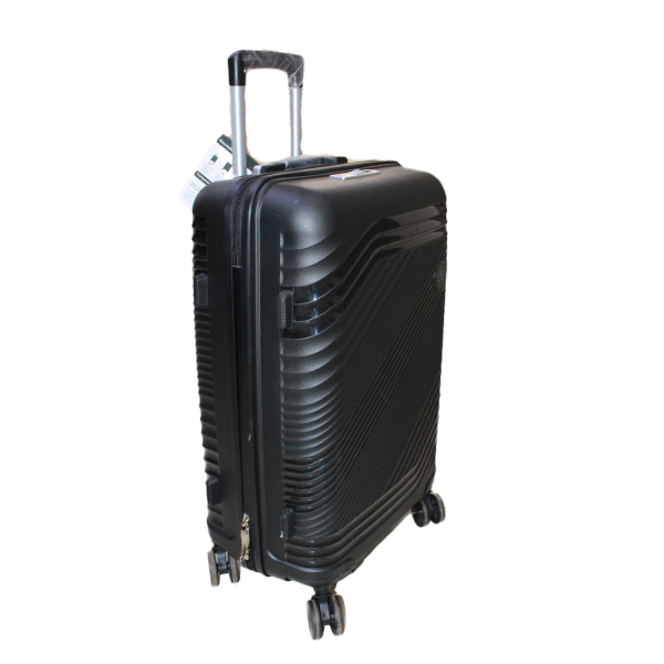 Sleek & Durable Black Plastic Suitcase