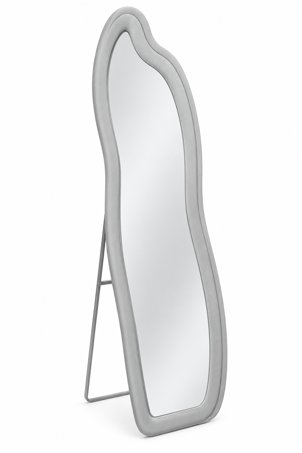 Irregular Wavy Full-Length Standing Mirror (Grey)