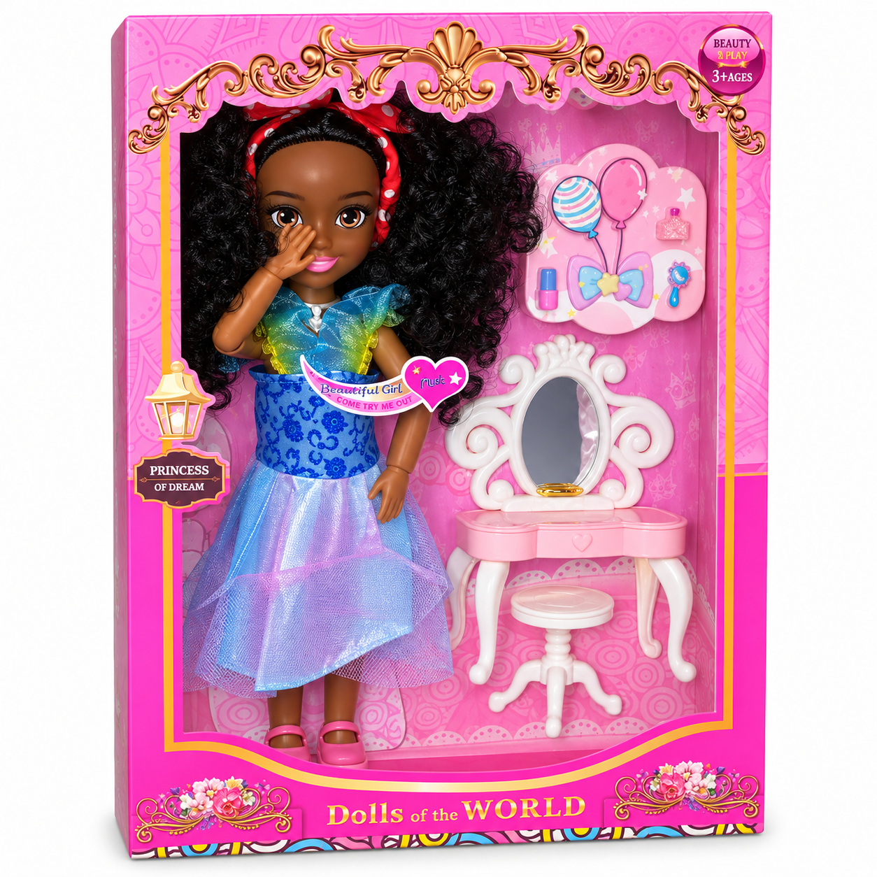 Fashion Doll with Vanity & Beauty Accessories