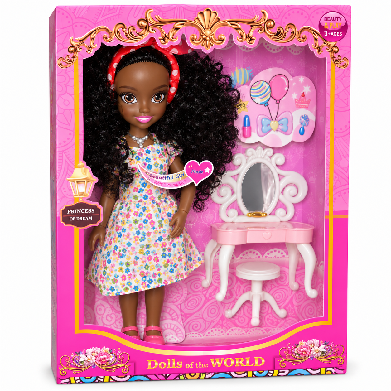 Fashion Doll with Vanity & Beauty Accessories