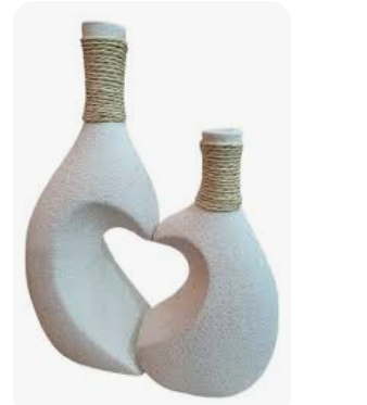 Ceramic 2pc Love Vase