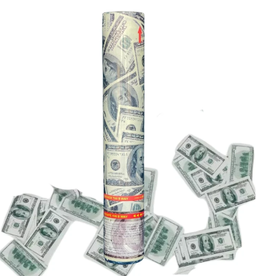 Dollar Print Party Poppers