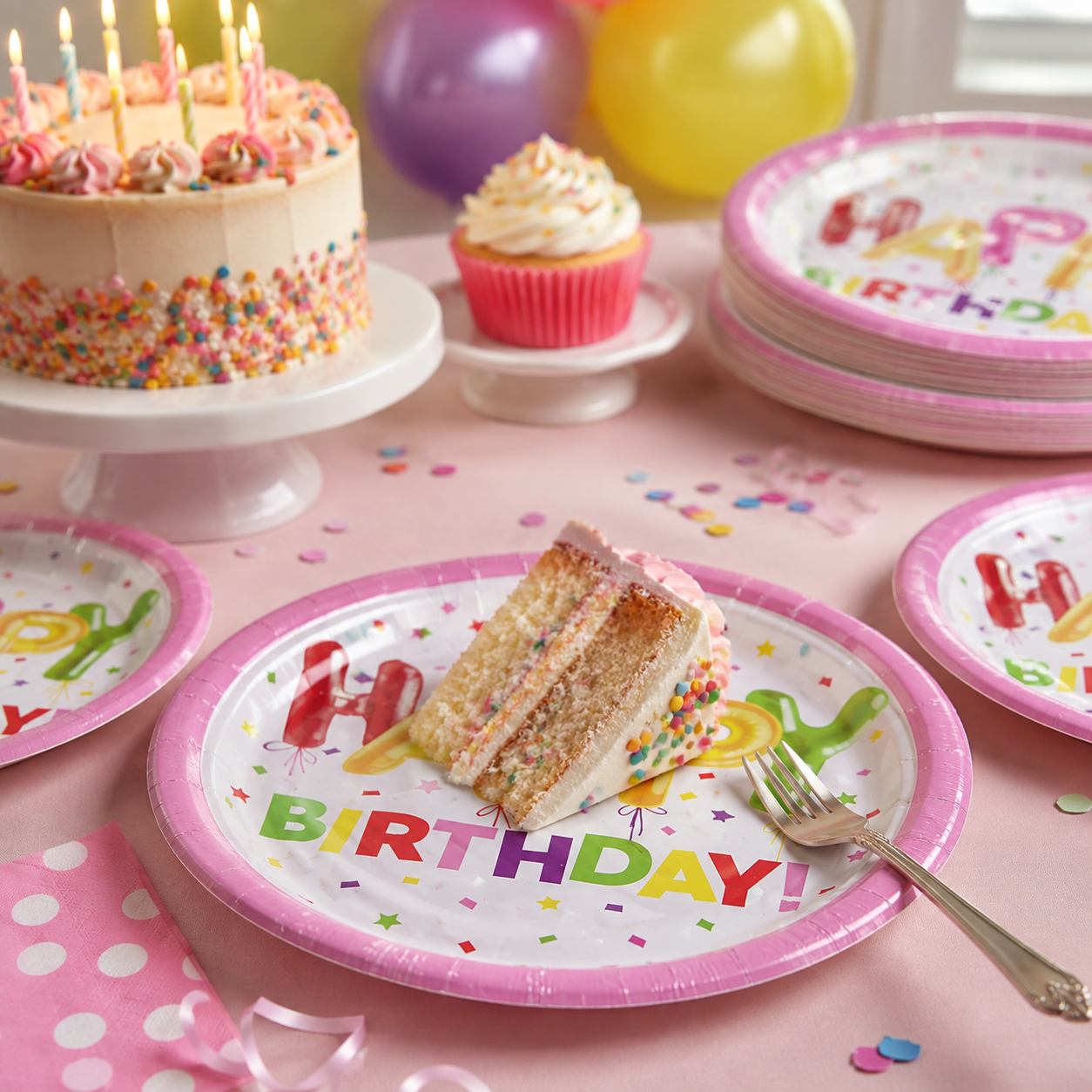 Happy Birtthday Disposable Plates ( 10pcs)