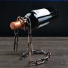 Metallic wine bottle holders