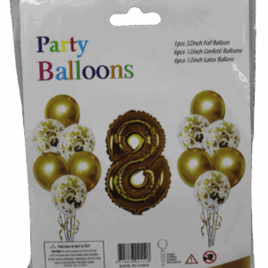 Party Balloons (Set of 1 foil balloon, 6 confetti balloons and 6 latex balloons)