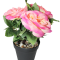 Artificial flower in a black vase( MONEY PLANT)