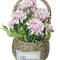 Artificial flower in a woven vase( MONEY PLANT)