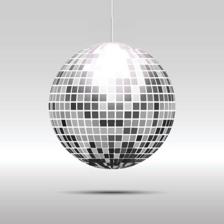 Disco ball icon isolated on grayscale background