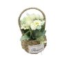 Artificial Roses with Rattan Carrying Basket