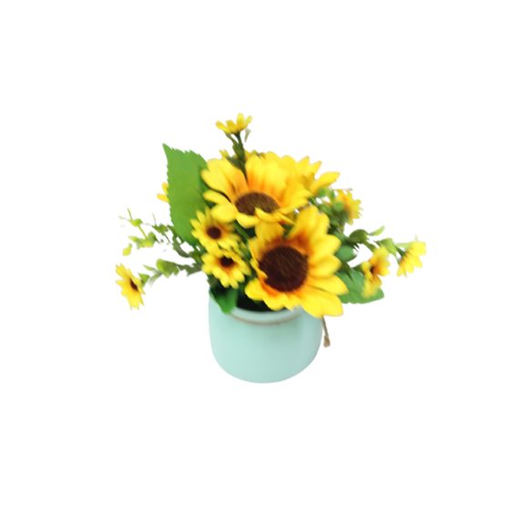 Artificial Sunflower in a Plastic Pot