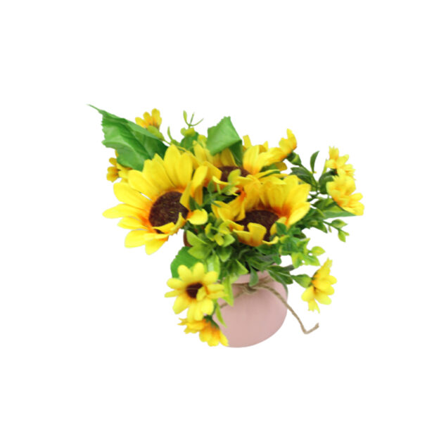 Artificial Sunflower in a Plastic Pot