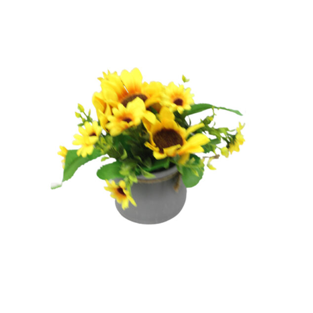 Artificial Sunflower in a Plastic Pot