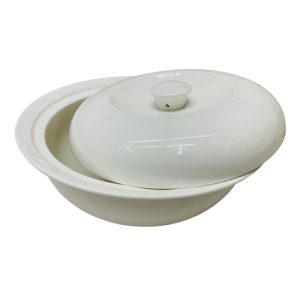 White Ceramic Serving  Bowls with Lid