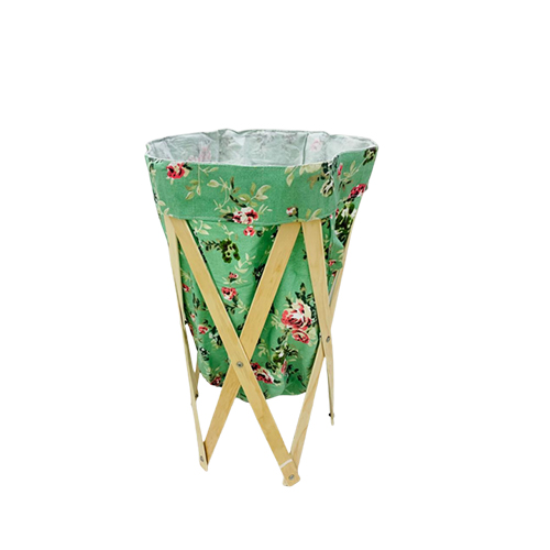 Laundry Basket Bags With Foldable Wooden Stand