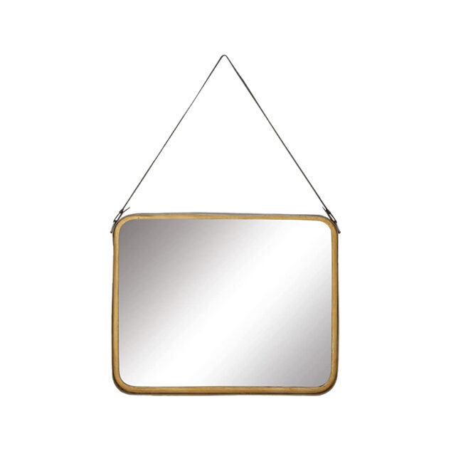 Metal Wall Mirror with Hanging Strap