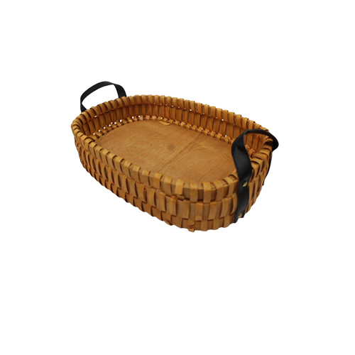 Woven Oval Basket With Handle