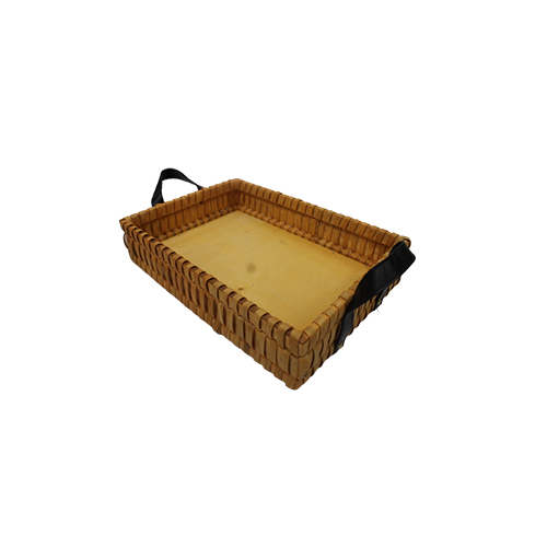 Softwood Rectangular Basket With Handle