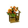 Artificial Flowers in Wooden House Shape