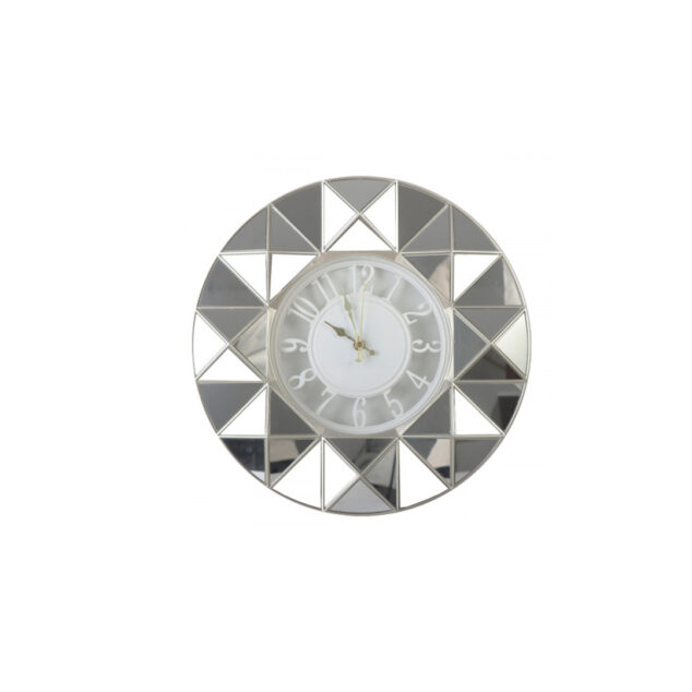 Round wall clocks with triangular mirrors