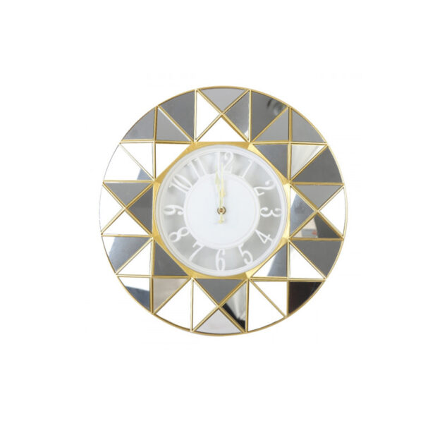 Round wall clocks with triangular mirrors