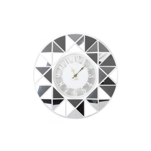 Round wall clocks with triangular mirrors