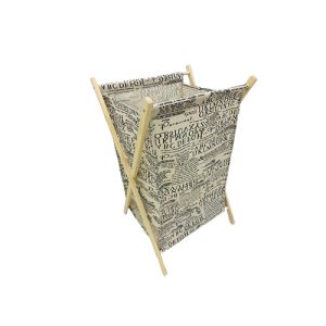 Laundry Basket Bags With Foldable Wooden Stand