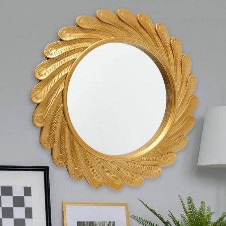 Decorative Mirror With A Golden Frame