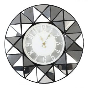 Round wall clocks with triangular mirrors