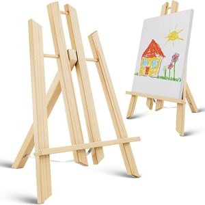 Wooden easel with blank canvas 40 by 30cm