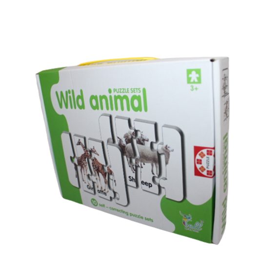 Wild Animals Match-it Puzzle Flashcards