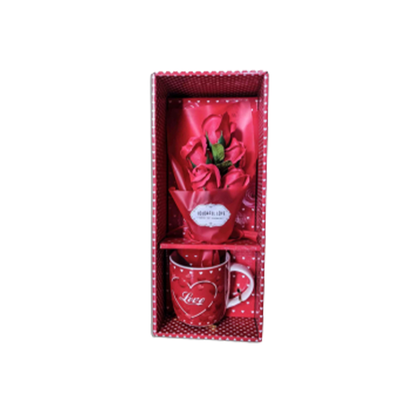 Ceramic Valentine’s day Gift coffee Mug With Flower