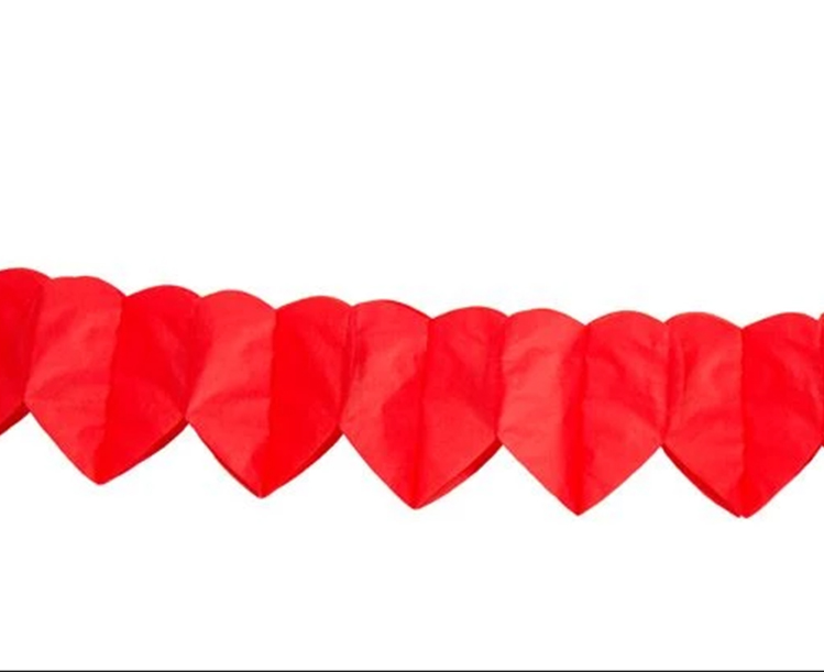 3M Red Love Hearts Paper Garland