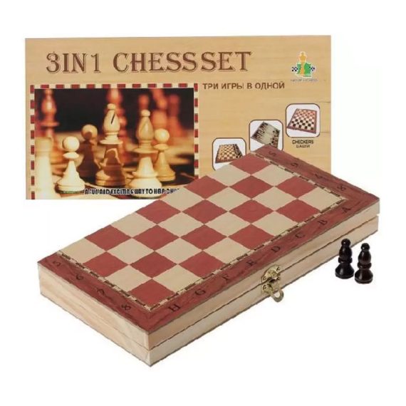 3 in 1 Chess/Checkers, Backgammon Game