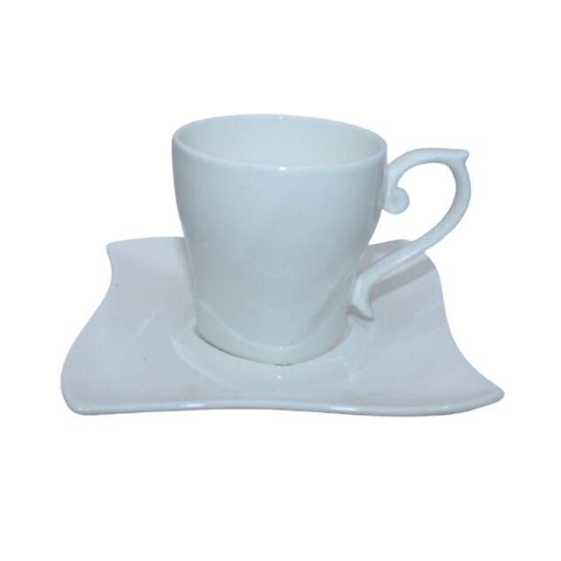 Ceramic Coffee Mug with Saucer