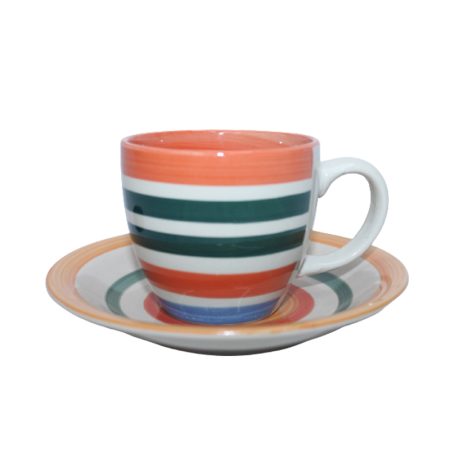 Ceramic Coffee Mug with Saucer
