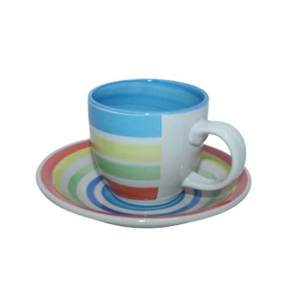 Ceramic Coffee Mug with Saucer