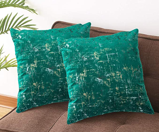 Reversible Printed Silk Linen Cushion  16 X16