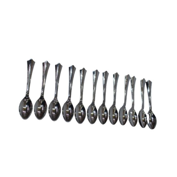 12pcs Plastic Silver Coated Spoons