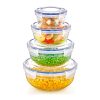 Pack of 4 Square Sealed Storage Containers {500,900,1500 and 2400ML}