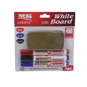 Dry Erase White Board Markers Pens Set with Duster Cleaner