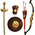 Toy Weapon, Children's Play Set of Weapons, Shield, Sword, Bow and Arrow