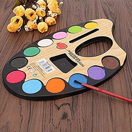 Artist Palette with 12 Water Color and Paint Brush (medium)