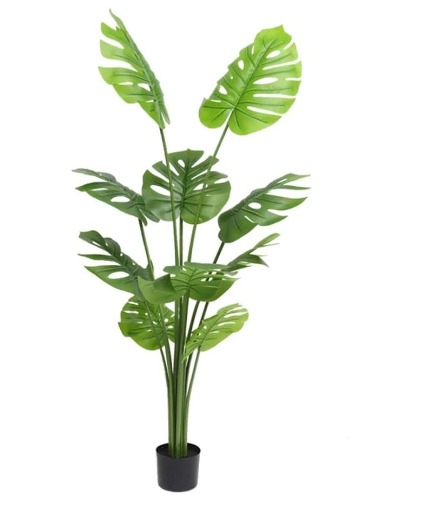 Artificial monstera leaf plastic plant – House Of Leather & Gifts