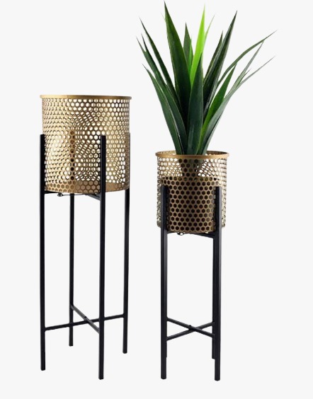 Luxe gold and black nested metal pot