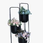 Round multi tiered plant stand