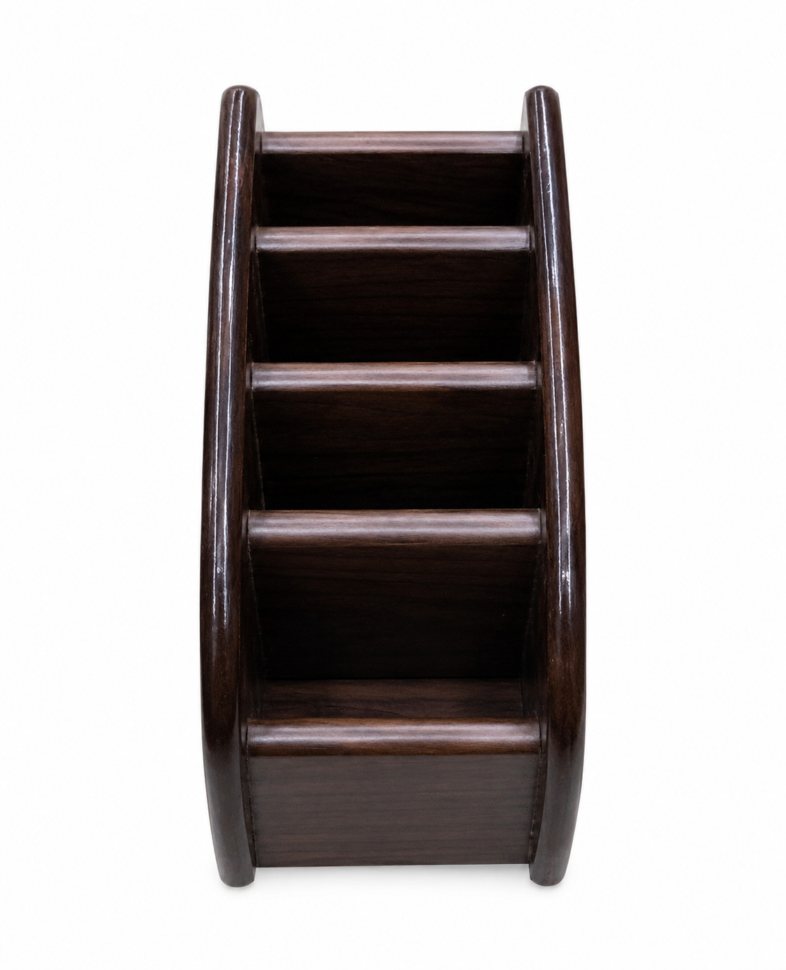 Wooden pen holder with compartments