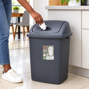 Plastic Swing-Top Dustbin