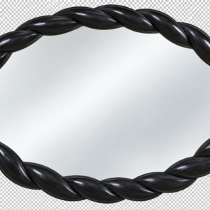 Braided Oval Wall Mirror (Black)