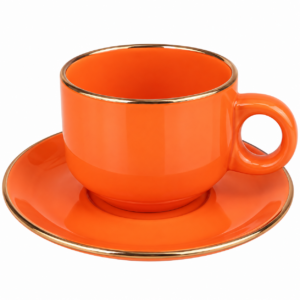 Turquoise Ceramic Cup & Saucer Set