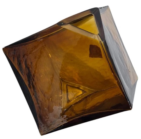 Geometric Amber Glass Vase